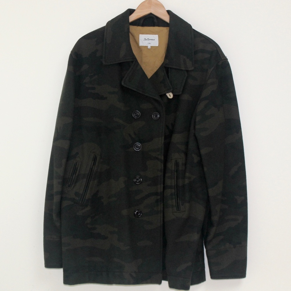 Bellerose Men's Wool Camo Italian Peacoat -Size XL